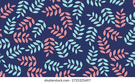 Fondo botánico moderno del patrón inconsútil de la hoja colorida