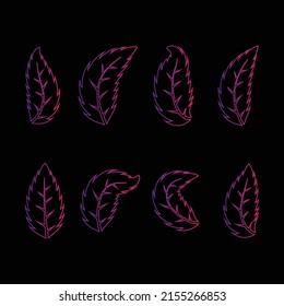 Plantilla de diseño de conjunto de hojas coloridas