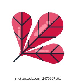 Colorido activo de diseño de forma de hoja. Elemento de diseño de hoja plana