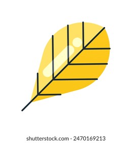 Colorful leaf shape design asset. Flat leaf design element