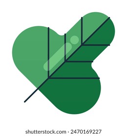 Colorido activo de diseño de forma de hoja. Elemento de diseño de hoja plana