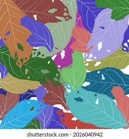 Colorful leaf texture and background. Background with leaves. 