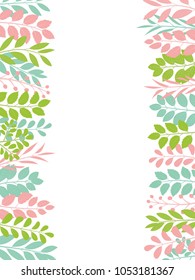 Colorful leaf vector frame.