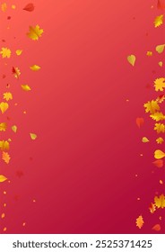 Colorful Leaf Vector Red Background. Isolated Floral Design. Brown Wallpaper Leaves Illustration. Collection Texture.