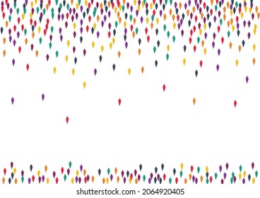 Colorful Leaf Vector White Background. Yellow Foliage November Pattern. Tree Confetti Design. Bright Foliage Illustration.