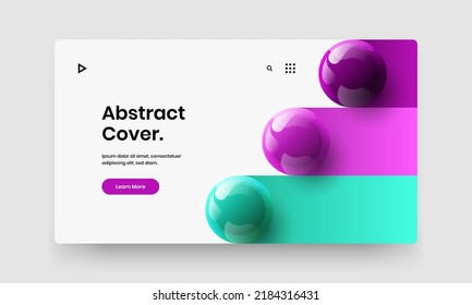 Colorful leaflet vector design illustration. Creative 3D balls flyer concept.