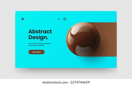 Colorful leaflet vector design template. Geometric 3D spheres annual report layout.