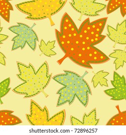 Colorful leafs - seamless pattern