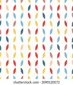 Colorful leafs seamless pattern stroke vector illustration. Modern stylish petal texture