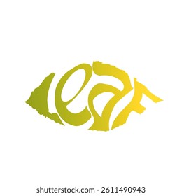 colorful leaf-shaped writing icon without background