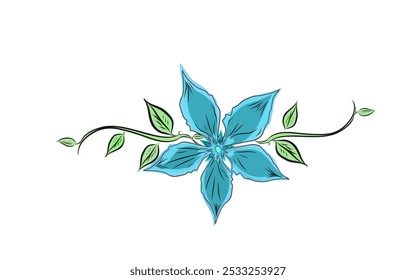 Decoración de la ilustración de la flor frondosa colorida