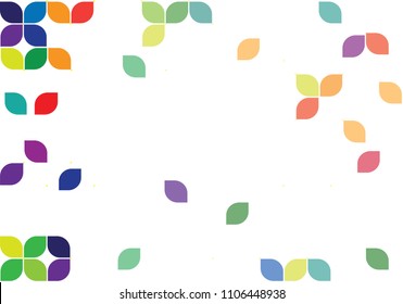 Colorful leaves abstract background. Colorful background vector background with geometric. Print. Repeating background. Cloth design, wallpaper. Can be adapt to Brochure, Annual Report, Magazine.