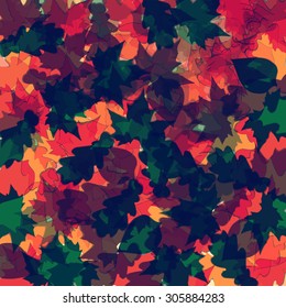 Colorful  leaves in an abstract form. Vector background. Eps 10