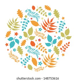 Colorful leaves autumn background
