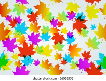 Fondo de hojas coloridas