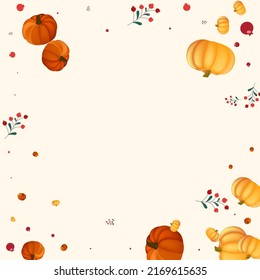 Vector Beige De Fondo De Hojas Coloridas. Calabaza Octubre. Tarjeta de corona de oro. Marco de vacaciones. Ilustración Decorativa Vegetable De Borgoña.
