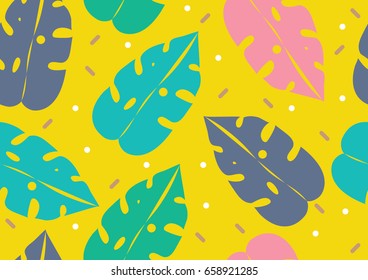 Colorful leaves background pattern design/ Vector illustrations