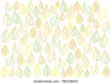 Colorful Leaves background pattern.- Illustration,Line,Drawing - Activity, Formal Garden,  natural, Ornamental Garden,tree 