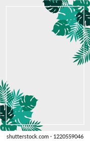 colorful leaves in the corner vector frame for your design