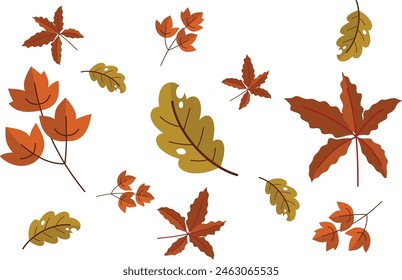 Colorful leaves Illustration icon set