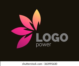 Colorful leaves logo design. Four leaves logotype corporate business