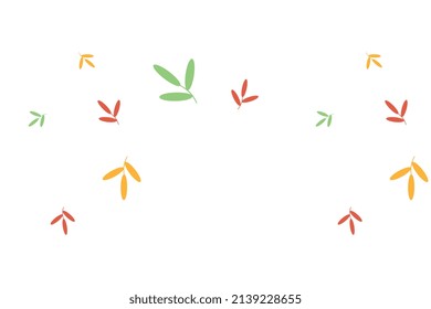 Colorful leaves on a white background, illustration for commercial use.
