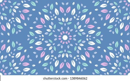 Colorful Leaves Pattern. Endless Background. Seamless