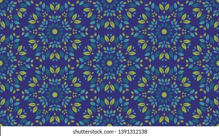 Colorful Leaves Pattern. Endless Background. Seamless