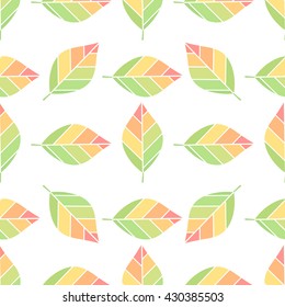 Colorful leaves pattern. Vector illustration