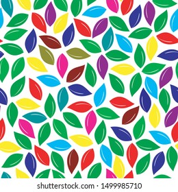 Colorful leaves pattern.floral seamless pattern for wrapping,fabric,paper and background