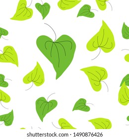 Colorful Leaves Seamless Pattern Background Botanical Wallpaper