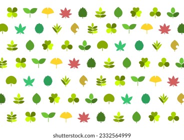 Colorful leaves seamless pattern. Simple background illustration. Vector illustration. White background.

