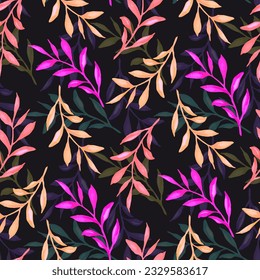 Colorful leaves seamless pattern for surface design