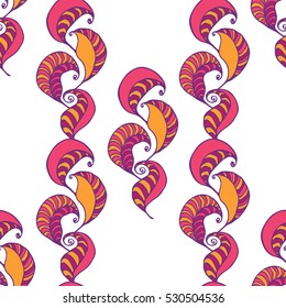 Colorful leaves seamless pattern. Vector illustration