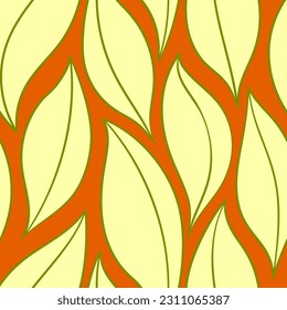 Colorful leaves seamless vector pattern. Watercolor leaf background, textured jungle print.	