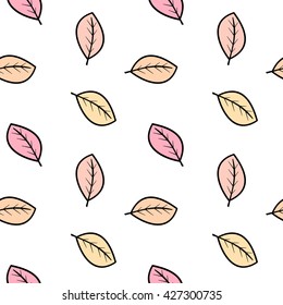 colorful leaves seamless vector pattern background illustration
