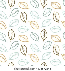 colorful leaves seamless vector pattern background illustration