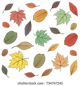 Colorful leaves set