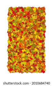 Colorful leaves silhouette, vertical background. Autumn realistic foliage. Canadian maple. Stencil plant. Vector illustration, EPS 10.