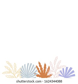 colorful leaves square background vector good for social media marketing material. spring summer vector illustration.