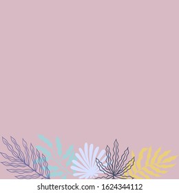 colorful leaves square background vector good for social media marketing material. spring summer vector illustration.