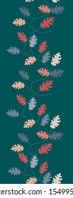 Colorful leaves in a vertical seamless border, perfect to use on the web or in print