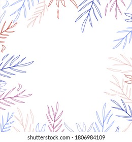 Colorful leaves at the white background. Background for fabric, wallpaper, wedding invitation. Vector Illustration.