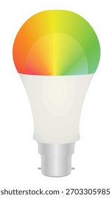 Lâmpada led colorida. ilustração vetorial