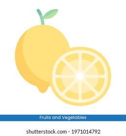 Colorful Lemon icon vector design. Fruits and Vegetables symbol for your website design, logo, app, UI. Eps10 vector illustration.