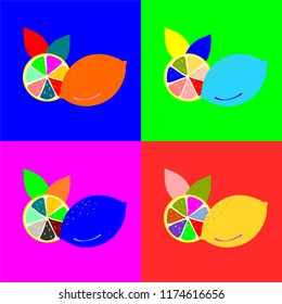 Colorful lemon pop art design illustration vector