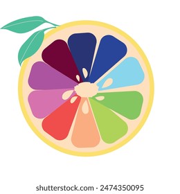 Colorful lemon slices vector illustration