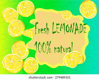 Colorful  Lemonade label poster vector illustration.