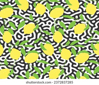 colorful lemons over abstract background