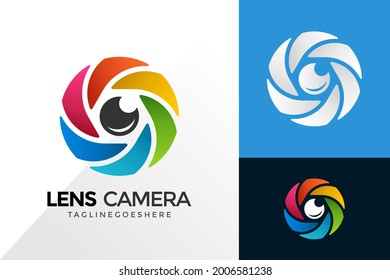 Colorful Lens Camera Logo Design, Brand Identity Logos Designs Vector Illustration Template